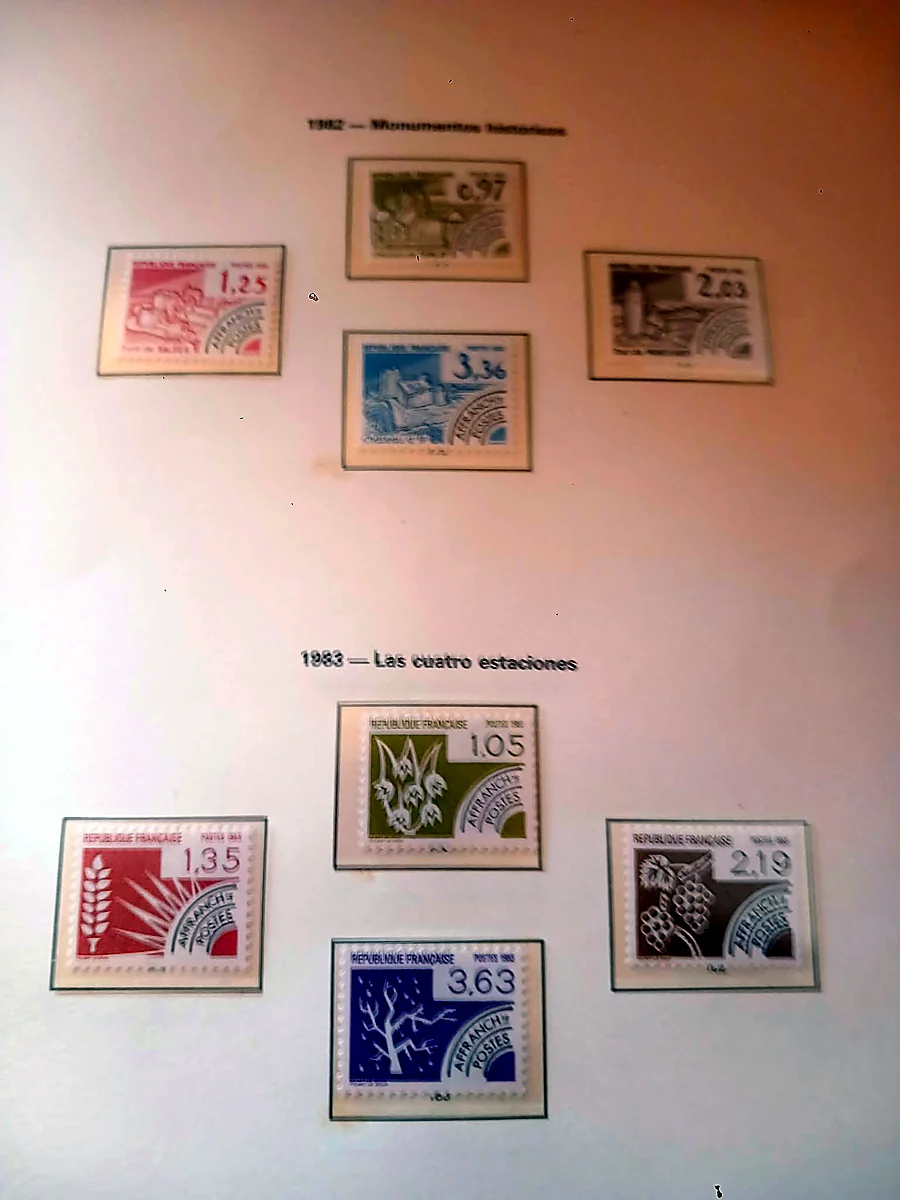 Francia 1977–1992, preobliterados, detalle 2