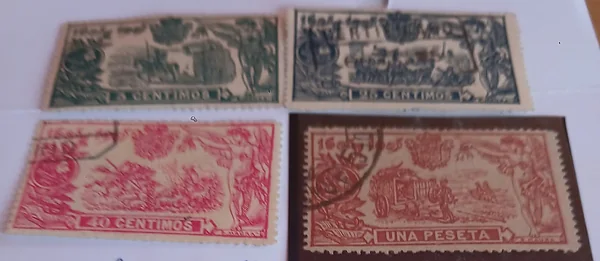 Quijote 1905, cuatro valores sueltos — España, 1905