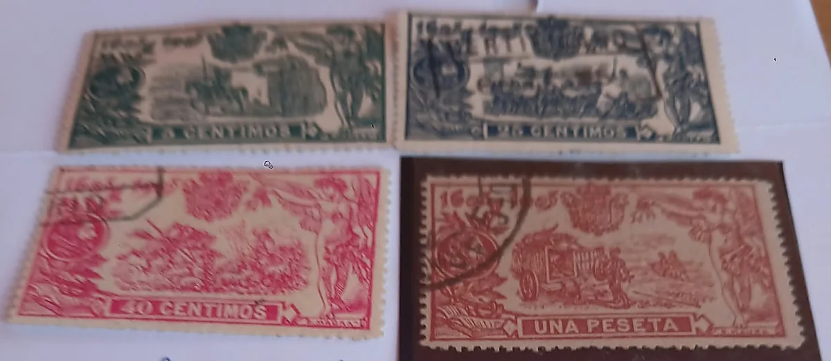 Quijote 1905, cuatro valores sueltos — España, 1905