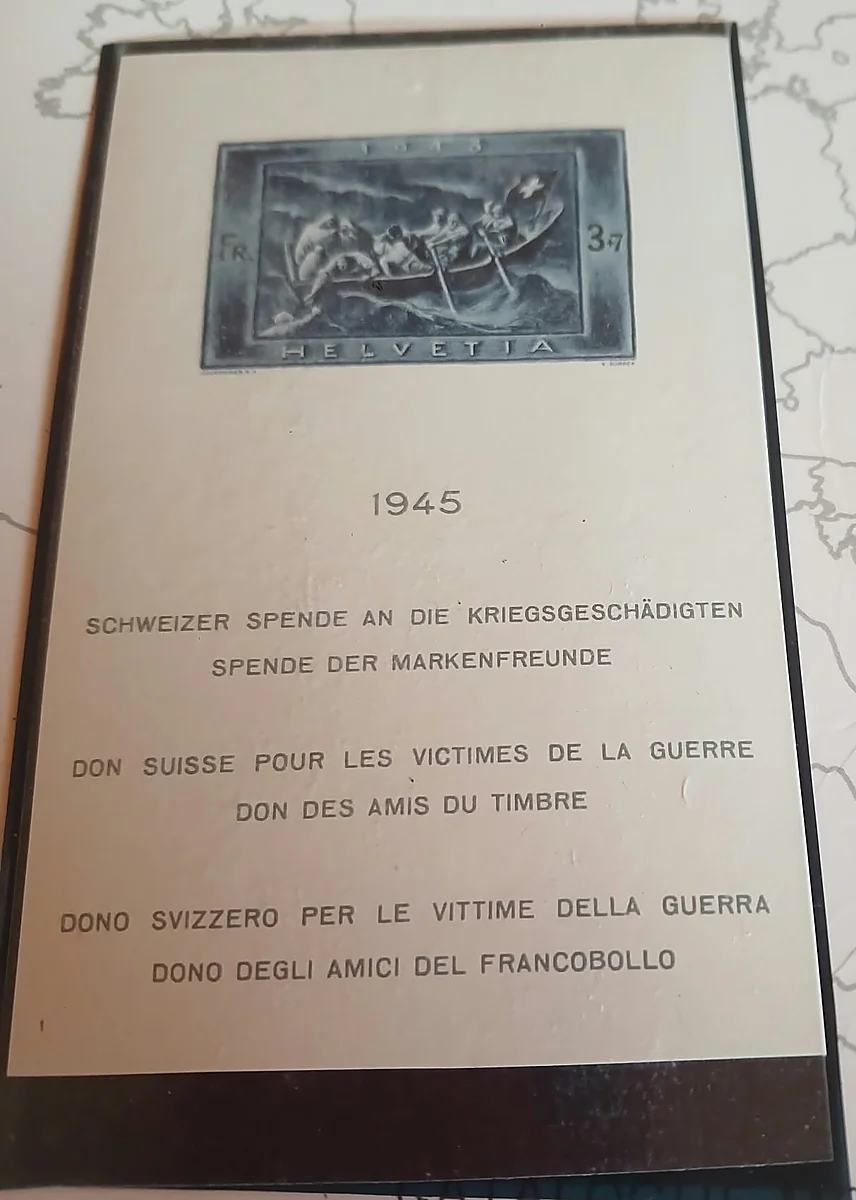 Suiza 1945 · hoja bloque del Don Suizo a las víctimas de la guerra — Suiza, 1945