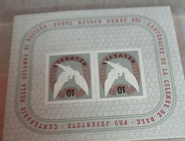Suiza · hoja bloque del centenario de la Paloma de Basilea — Suiza, 1945
