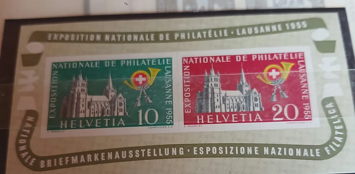 Suiza 1955 · hoja bloque de la exposición nacional de Lausana — Suiza, 1955