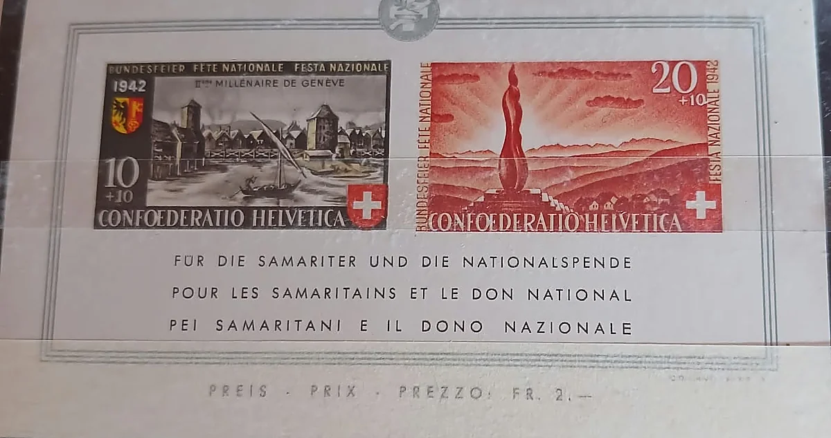 Suiza 1942 · hoja bloque de la Fiesta Nacional — Suiza, 1942