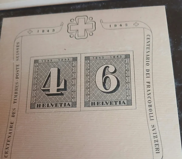 Suiza 1943 · hoja bloque del centenario del sello suizo — Suiza, 1943